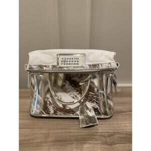 Luxury Maison Margiela 5AC Classique Mini MSRP$2910 White Silver Leather Satchel